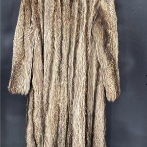 Luxurious genuine raccoon Fur Coat